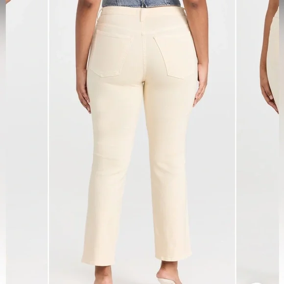 Khaite Cream Straight-Leg ankle slight flare Jeans - Picture 4 of 8